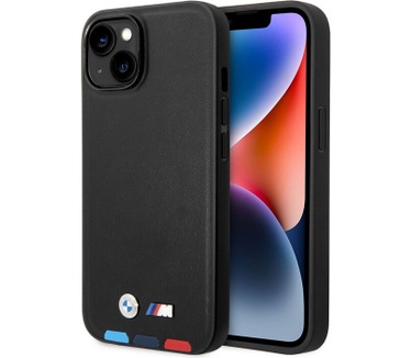 BMW M Line Leather Back Case Apple iPhone 14 Plus (6.7") - Zwart Zwart