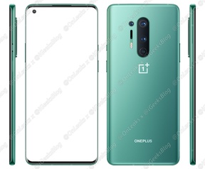 Render OnePlus 8 Pro. Bron: iGeeksblog en OnLeaks
