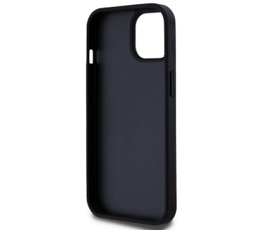 DKNY Textured Tonal Stripe Back Case - iPhone 15 (6.1") - Zwart Zwart