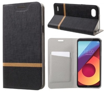 qMust LG Q6 Wallet Case - TPU frame - Zwart
