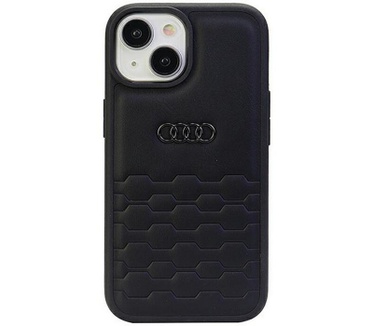 Audi GT Leather Back Case - Apple iPhone 15 Plus (6.7") - Zwart Zwart