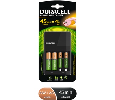 Duracell 4 uur batterijlader, 1 tel