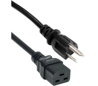 Eeconn Netsnoer, Amerika - C19, SJT 3x AWG16, Zwart, 2.5m