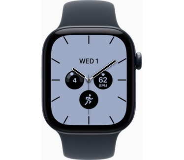 Apple Watch Series 12 GPS + Cellular 42mm Night Blue Ceramic Case with Navy Blue Sport Band - S/M, Zwart (Zwart)