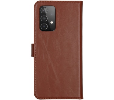Selencia Echt Lederen Bookcase Samsung Galaxy A52(s) (5G/4G) -Lichtbruin