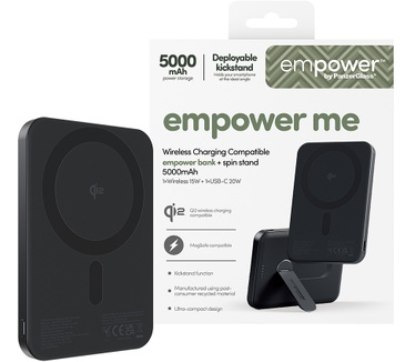 PanzerGlass empower™ by PanzerGlass® empower™ Bank w. Spin Stand | 5000mAh | Space Black