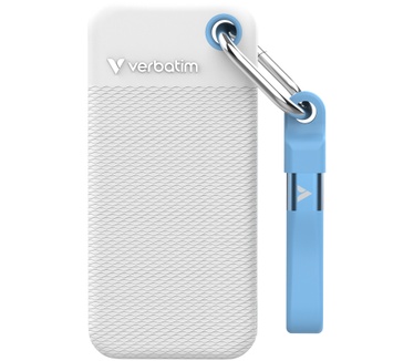 Verbatim Pocket SSD - Zomereditie Wit met 2 rubberen hoezen (wit & lichtblauw) - 1TB