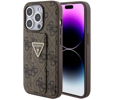 Guess 4G Triangle Grip Case Apple iPhone 15 Pro Max (6.7") Bruin Bruin