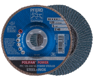 PFERD PFC 125 Z 40 SG POWER STEELOX