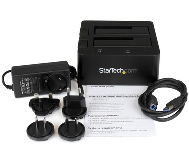 Startech.com USB 3.1 (10bps) dubbel harddisk docking station voor 2,5 en/of 3,5" SATA SSD/HDD