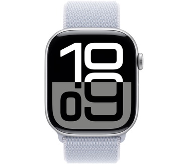Apple Watch Series 10, 46mm, GPS, Aluminium, Geweven sportbandje, Zilver (Zilver)