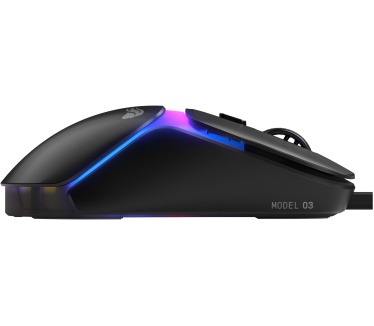 Glorious Glorious Gaming - bekabelde gamingmuis Model O3 - Ultralicht 54 g, optische knoppen met klikrate van 130M, 30K DPI BAMF 3.0-sensor, 750 IPS-tracking, 50G-versnelling, ondersteunt elk griptype - Zwart