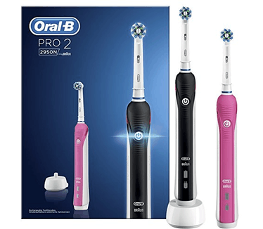 Oral-B PRO 2 2950 BLACK en PINK Cross Action elektrische tandenborstels
