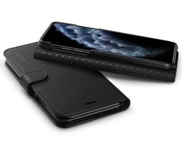 Spigen iPhone XI WalletS Saffiano Black  Zwart