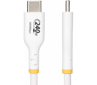 Startech.com 2m USB-C Laadkabel, Wit, USB-IF Gecertificeerde USB Kabel, 240W PD EPR, USB 2.0 Type-C Laptop Laadkabel, USB-C Data Transfer Kabel, TPE Mantel, M/M