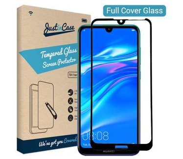 Just in Case Full Cover Tempered Glass Huawei Y7 2019 Zwart