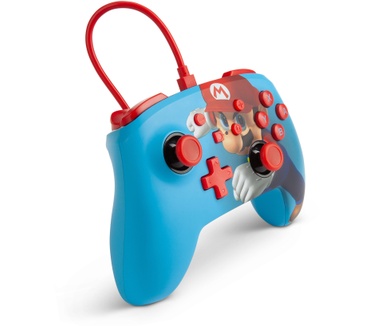 PowerA Enhanced Wired Controller For Nintendo Switch – Mario Punch Blauw, Multi-color, Rood, Wit, Zwart
