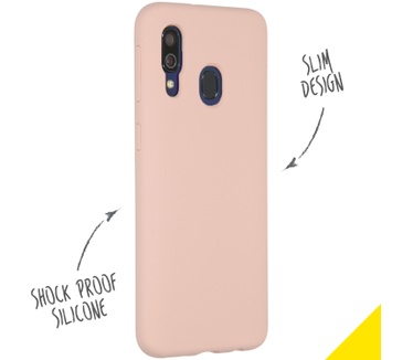 Accezz Liquid Silicone Backcover Samsung Galaxy A40 - Roze (Galaxy A40) Roze