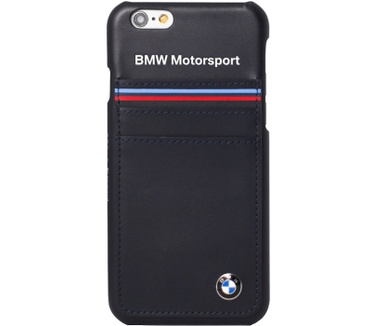 BMW Motorsport Tricolor Wallet Hardcover iPhone 6(S) 4,7" - Zwart Zwart