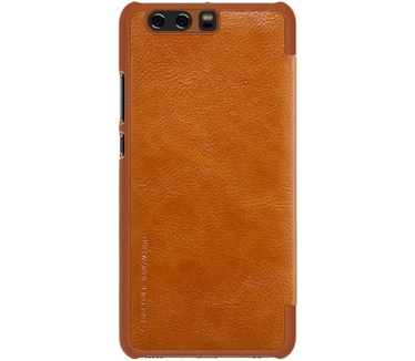 Nillkin Qin S-View Slim Book Case voor Huawei P10 Plus - Bruin Bruin
