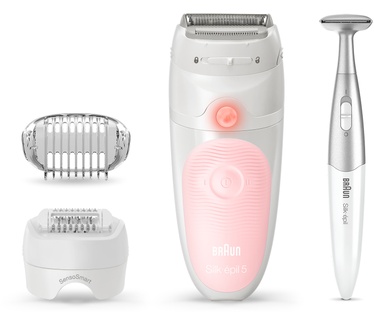 Braun Silk-épil 5 5-820 Epilator Voor Vrouwen Voor Zachte Ontharing, Wit/Roze