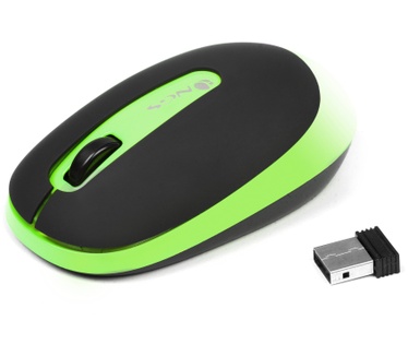 NGS Dust - MÃ€use (RF Wireless, Batterien, Optisch, AmbidextrÃ¶s, Schwarz, GrÃŒn, Notebook)