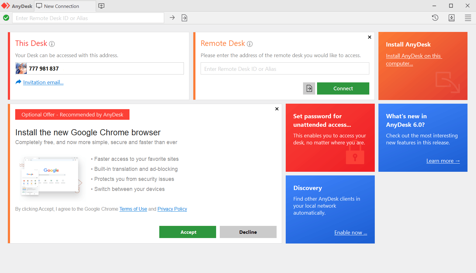 Setting anydesk auto accept