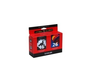 Lexmark Twin Pack No.16/26 Black/Color Print Cartridges BLISTER