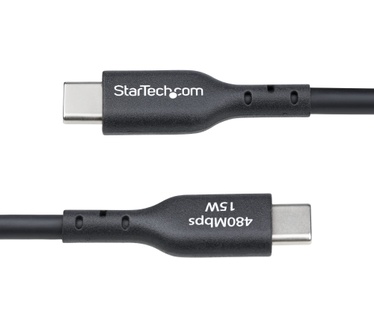 Startech.com 3m USB-A naar USB-C Laadkabel, USB-A naar USB Type-C Oplaadkabel, Opladen & Synchroniseren, Fast Charge 3A, USB 2.0 Data Transfer Kabel, TPE Mantel, Zwart