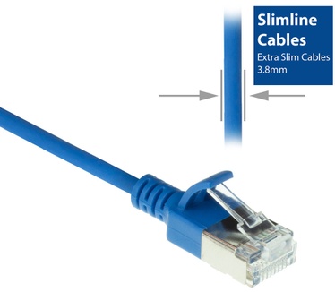 ACT DC7603 CAT6A U/FTP Slimline Patchkabel 3M Blauw