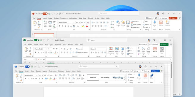 Fluent Design in Microsoft Office-apps. Beeld: Microsoft