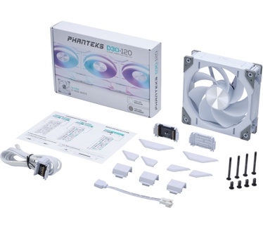 Phanteks D30-120, Reverse, Single pack, Wit, 120mm