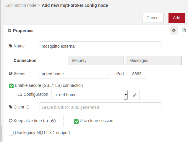 Node Red mqtt broker