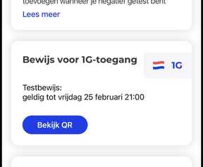 CoronaCheck testbewijs screenshots