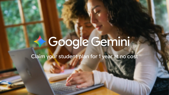 Gemini 1 jaar gratis voor studenten. Bron: Google