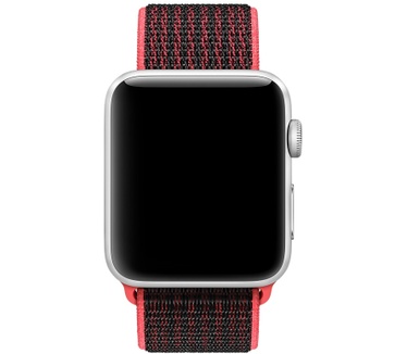 Apple Geweven sportbandje van Nike - Bright Crimson/zwart (42 mm)
