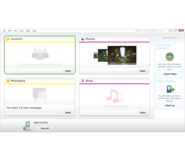 Nokia Ovi Suite screenshot