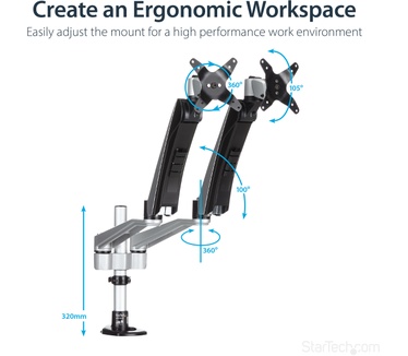Startech.com Dual Monitor Mount with Full-Motion Arms (ARMDUAL30)