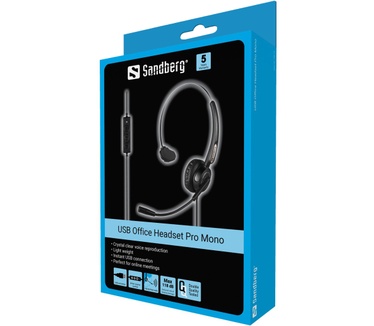 Sandberg USB Office Headset Pro Mono (Zwart)