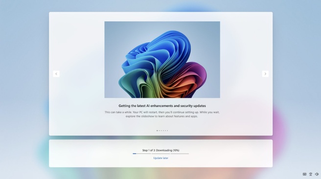 Windows 11 out-of-box-experience, updates. Bron: Microsoft