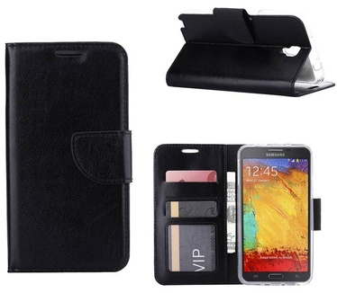 Luxe Lederen Bookcase hoesje voor de Samsung Galaxy Note 3 Neo - Zwart (Samsung Galaxy Note 3 Neo) Zwart