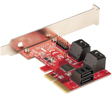 Startech.com SATA PCIe Kaart, 6 Port PCIe SATA Uitbreidingskaart, 6Gbps, Low Profile Bracket, Stacked SATA Connectors, ASM1166 Non-Raid, PCI Express naar SATA Converter