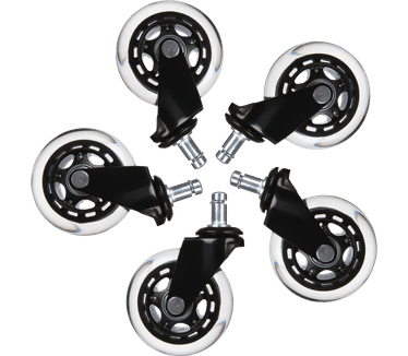 L33T Gaming - Stoelwielen - 3 inch - rubberen wielen - 5 stuks - zwart