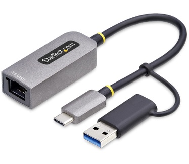 Startech.com 2.5GbE USB-C naar Ethernet Adapter met USB-A Converter, NBASE-T NIC, USB 3.0 Type-C 2.5/1G Multi Speed Netwerk, Thunderbolt Compatibel, Windows & Mac