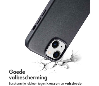 Accezz MagSafe Leather Backcover iPhone 15 - Zwart