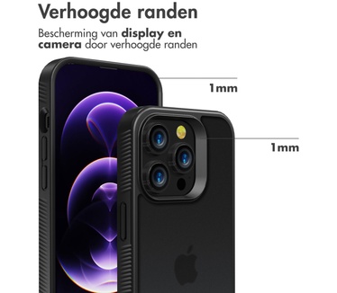 Accezz Rugged Frosted Backcover iPhone 14 Pro - Zwart