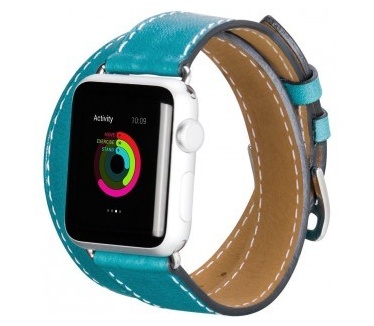 hoco Platinum Lederen Watchband Apple Watch (38mm) - Blue
