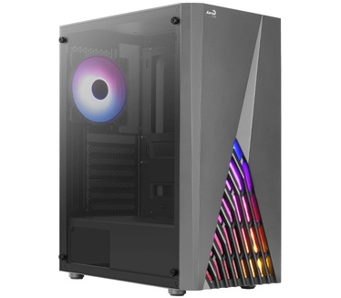Aerocool Delta, 12cm argb fan, tempered glass side panel