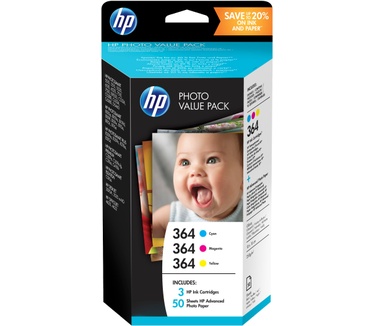 HP 364 serie foto value pack, 50 vel/10 x 15 cm