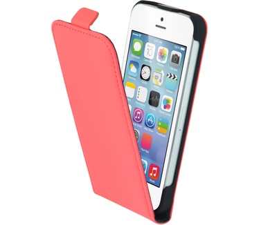 Mobiparts Premium Flip Case Apple iPhone 5, iPhone 5S, iPhone SE Peach Pink